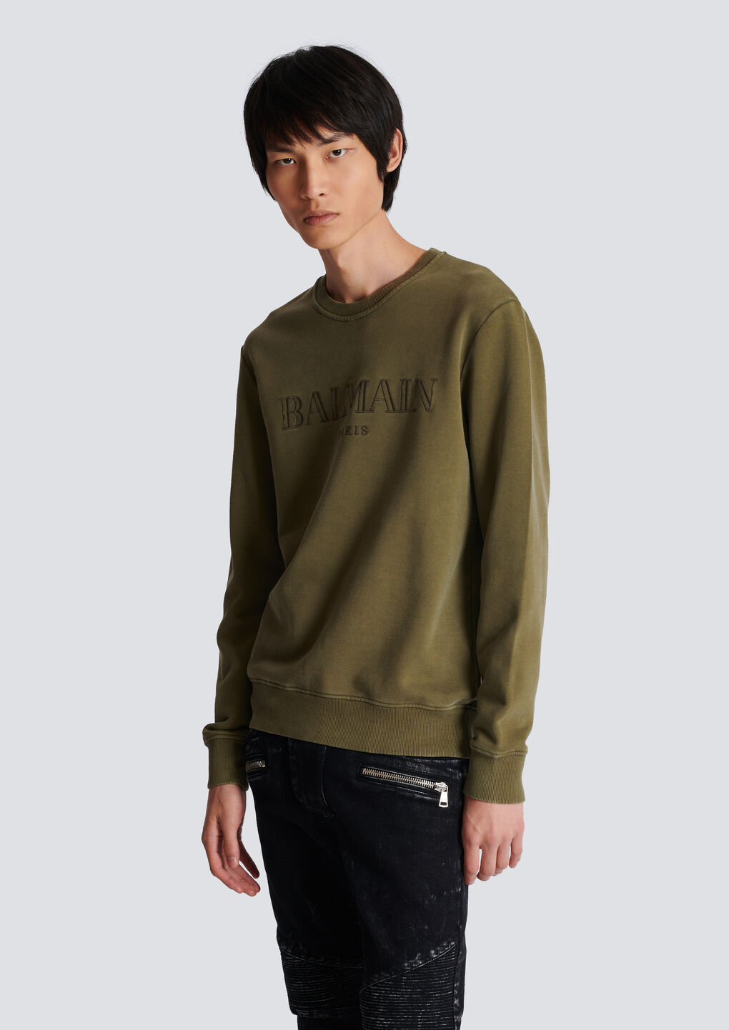 Balmain Vintage Cotton Sweatshirt In Green