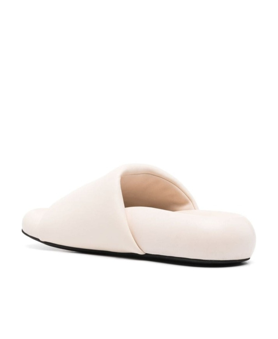 Marni Padded Leather Slides In White