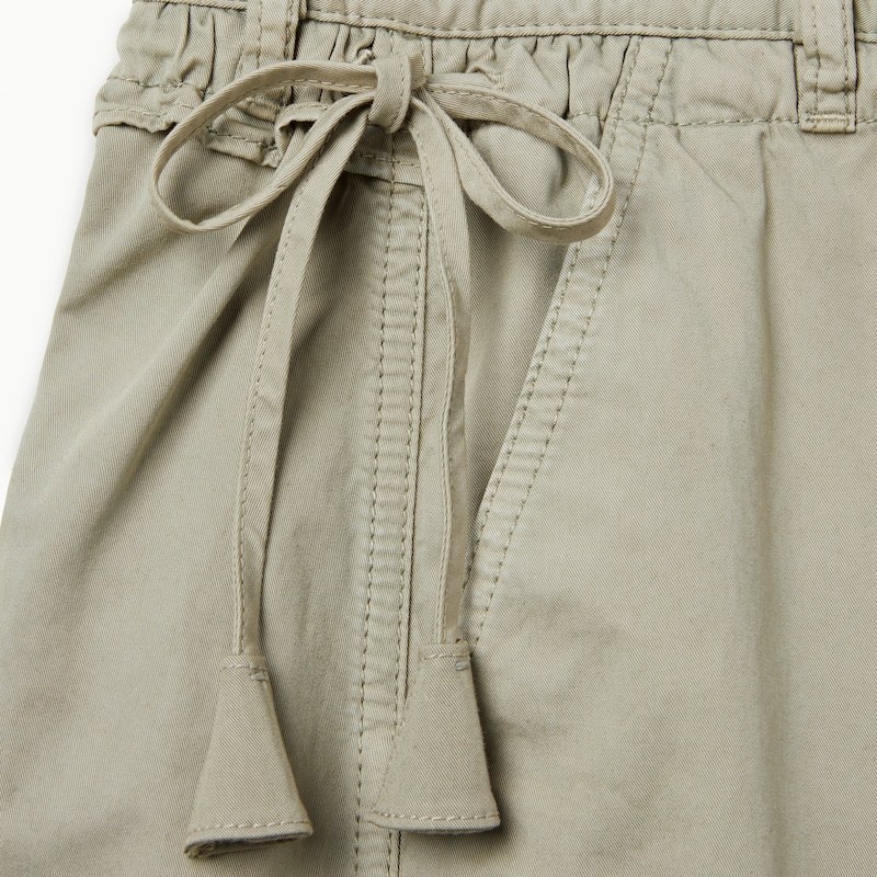 Shop Gucci Cotton Twill Pants With Tie Sides In Gray-green