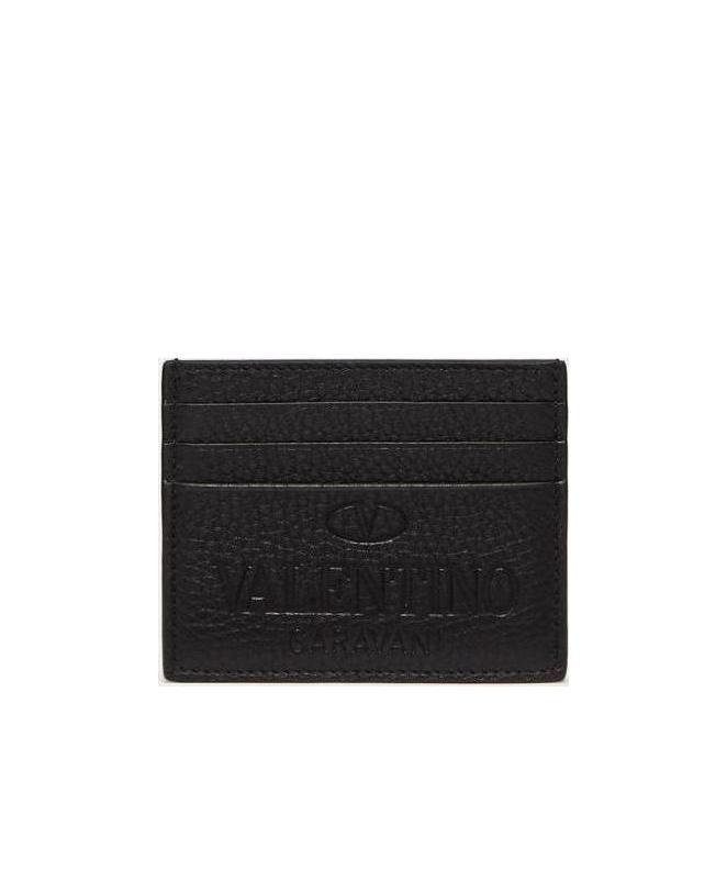 Valentino Logo Debossed Cardholder In Black