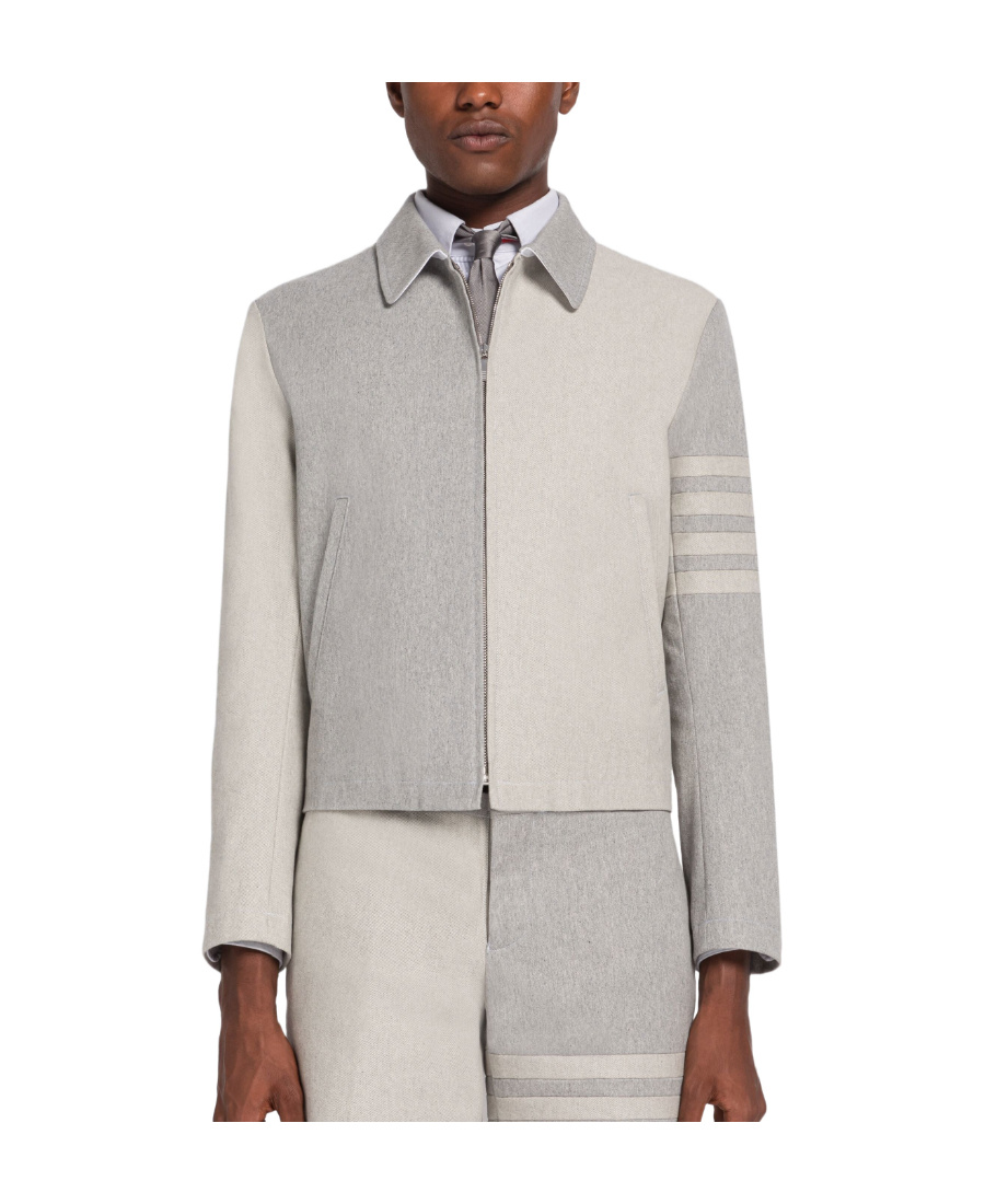 Thom Browne Funmix 4-bar Stripe Golf Jacket In White