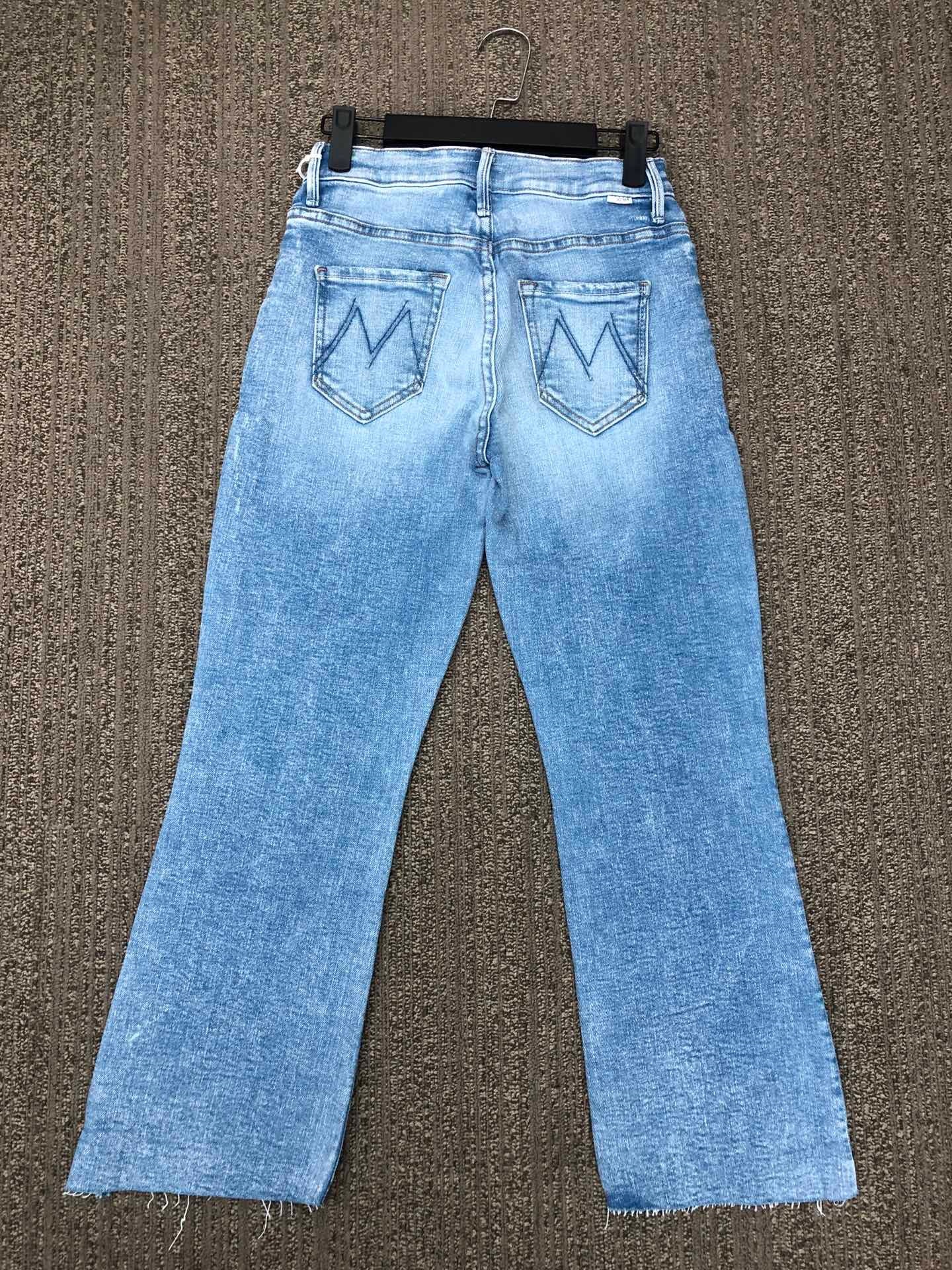 Mother The Tripper Flood Fray Jeans In Blue
