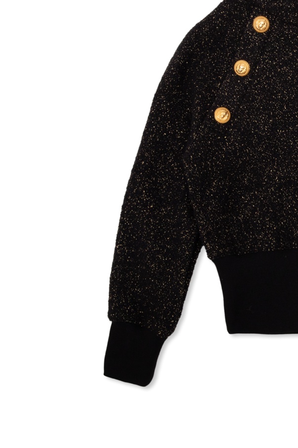 Balmain Hoodie Aus Einem Wollgemisch In Black