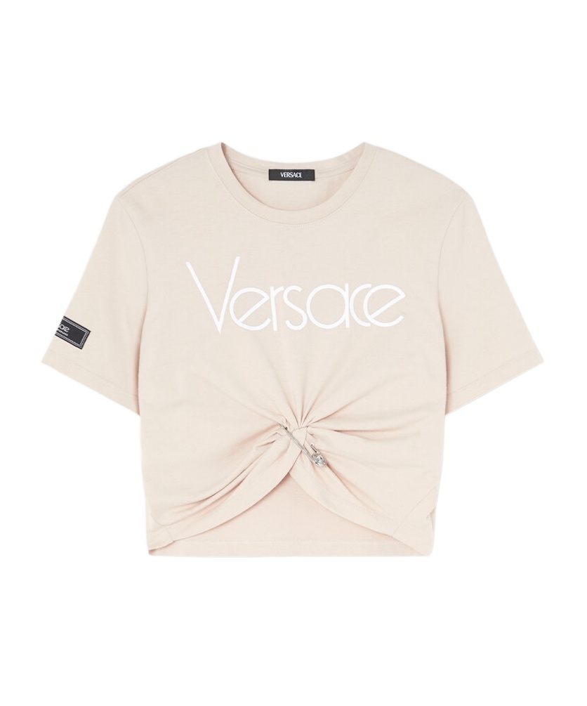 Versace Safety Pin 1978 Re-edition Logo T-shirt In White