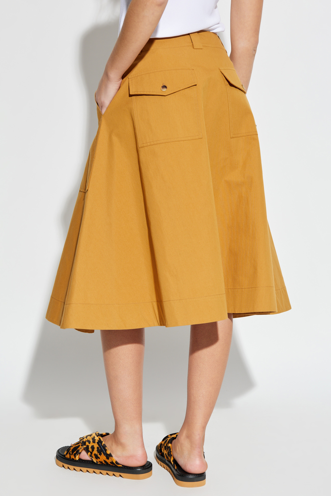 Moschino Drawstring Flared Skirt In Yellow
