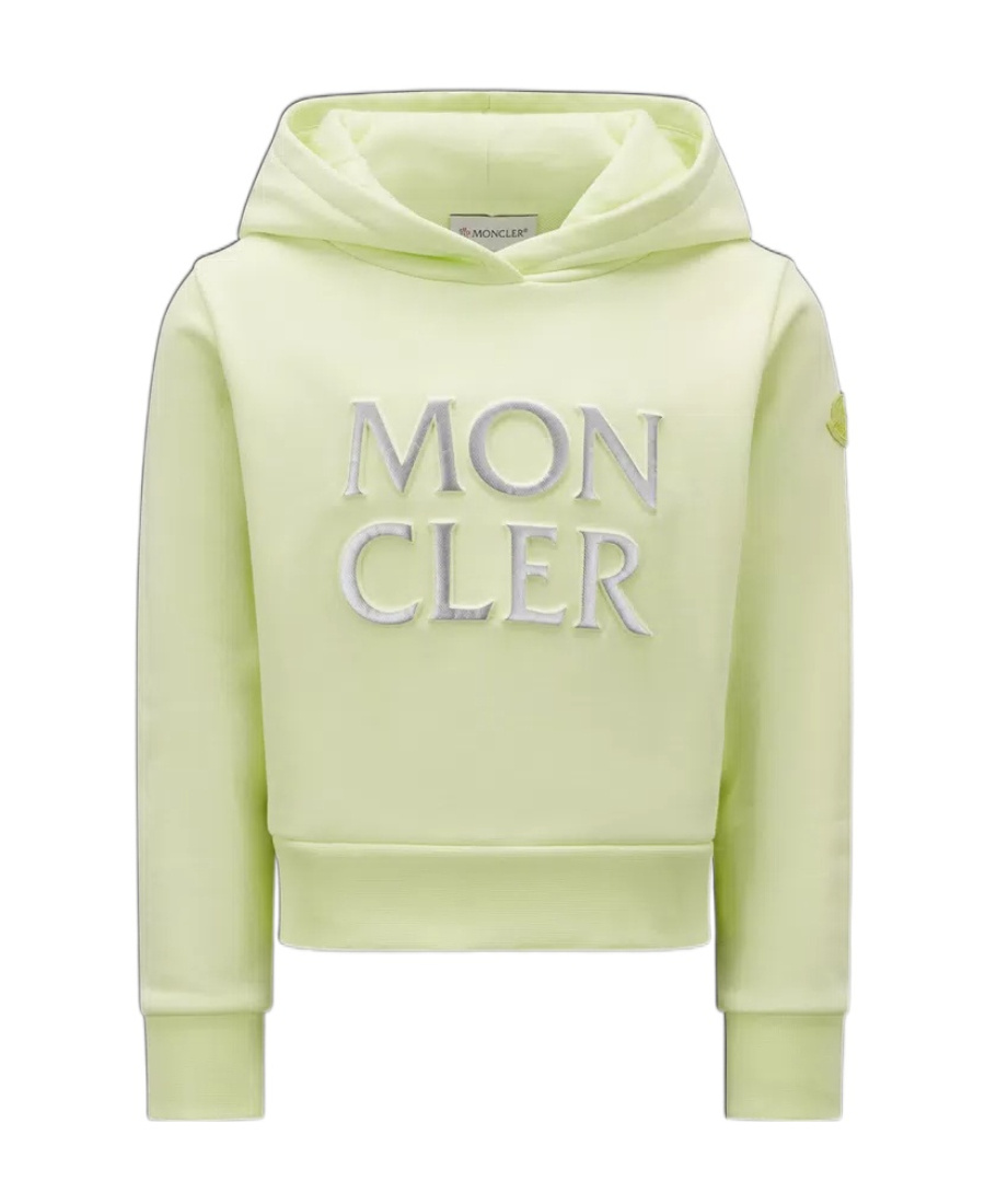 Moncler Embroidered-logo Cotton Hoodie In Yellow
