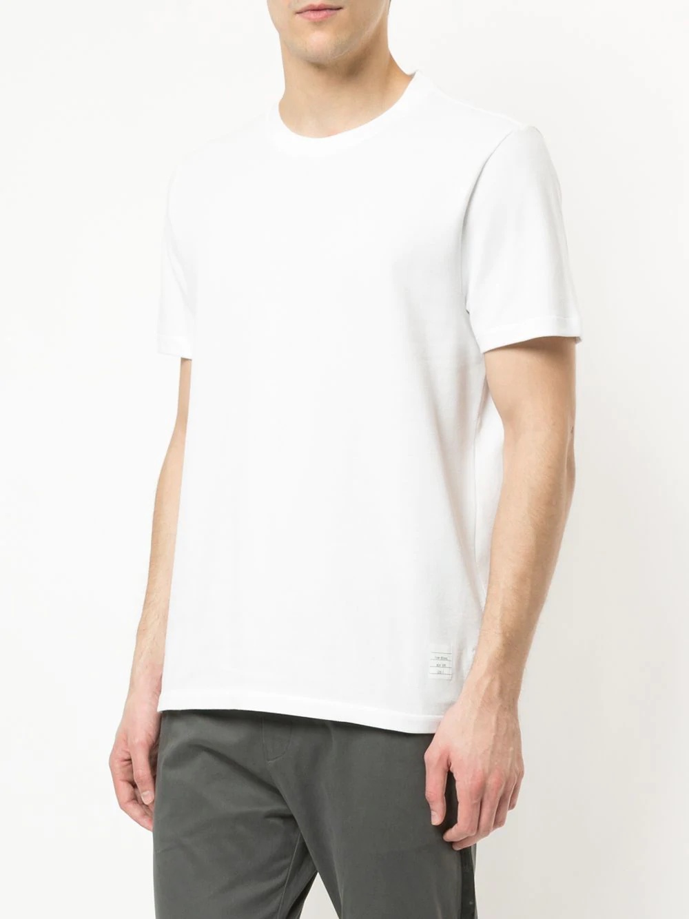 Thom Browne Central Striped T-shirt On The Back In White