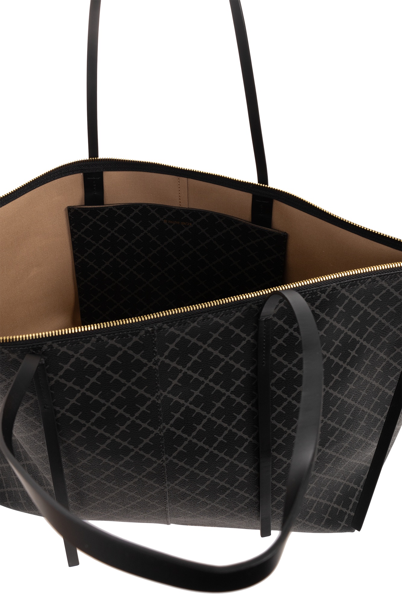 By Malene Birger Luze Monogram-print Tote Bag In Black