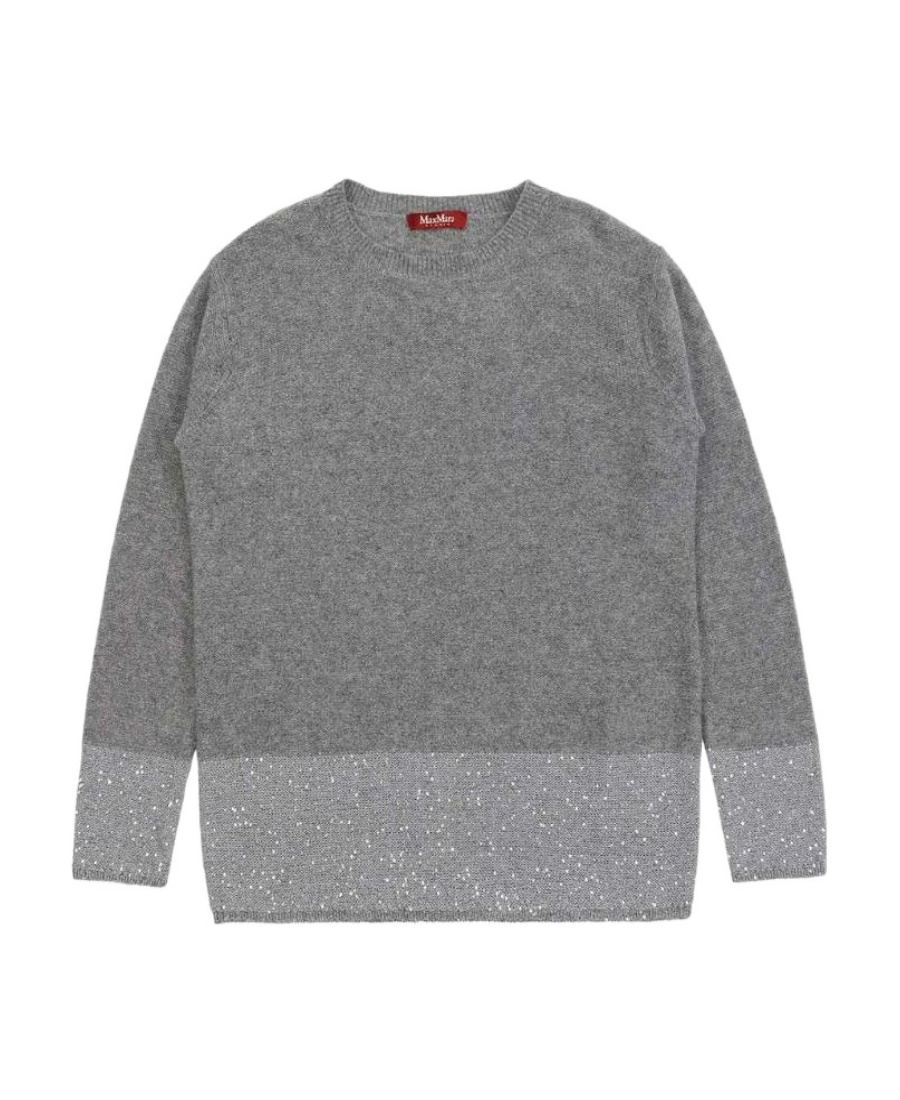Max Mara Round-neck Long-sleeved Pullover In Gray