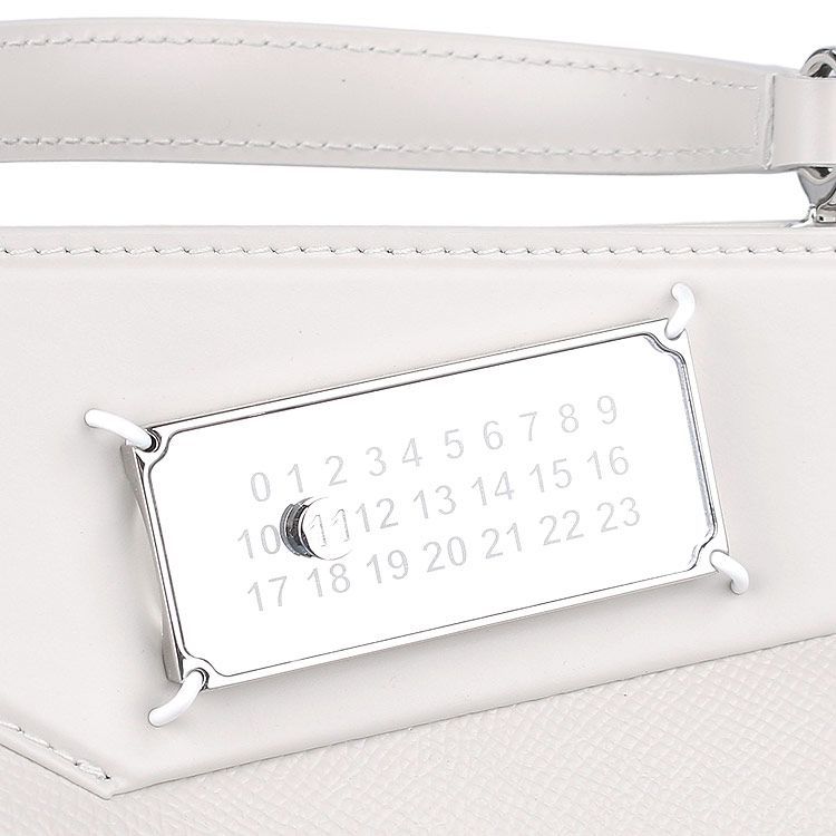 Maison Margiela Snatched Leather Shoulder Bag In Gray
