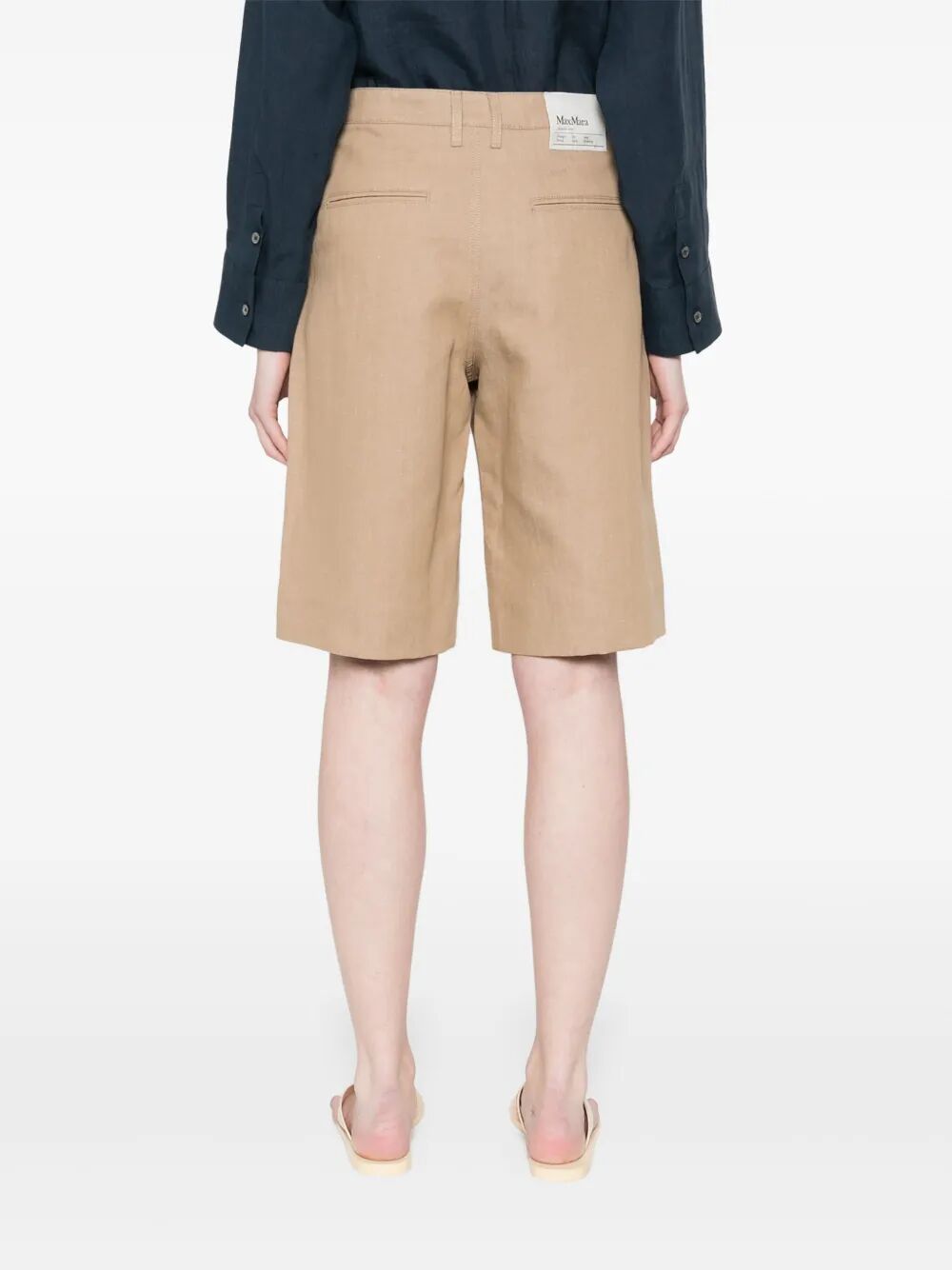 Max Mara Belt Loop Shorts In Nude