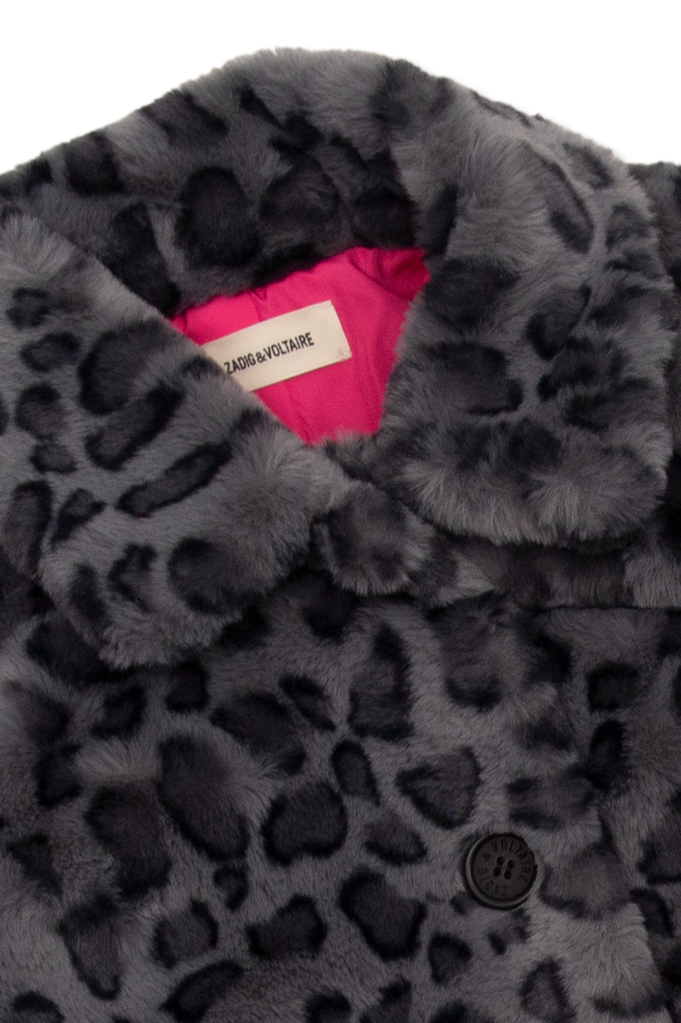 Zadig & Voltaire Leopard-print Faux-fur Coat In Black
