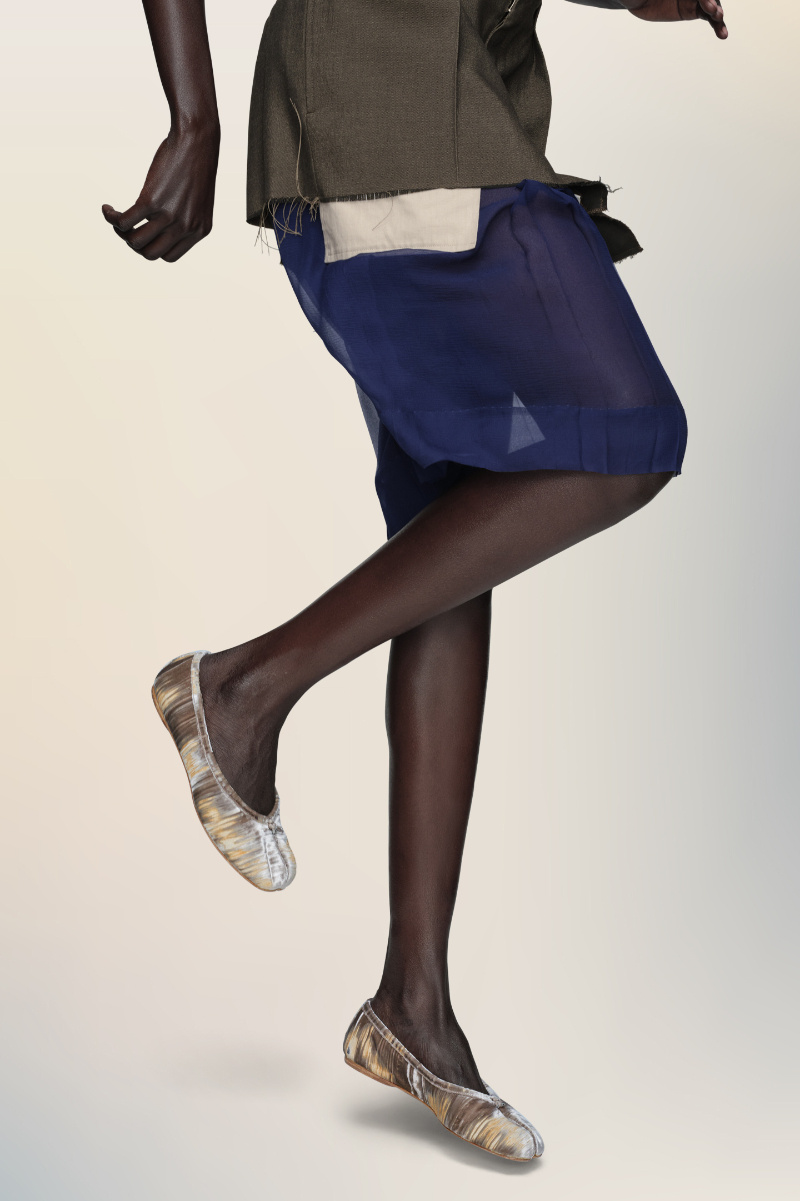 Maison Margiela Tabi Ballerina In Brown