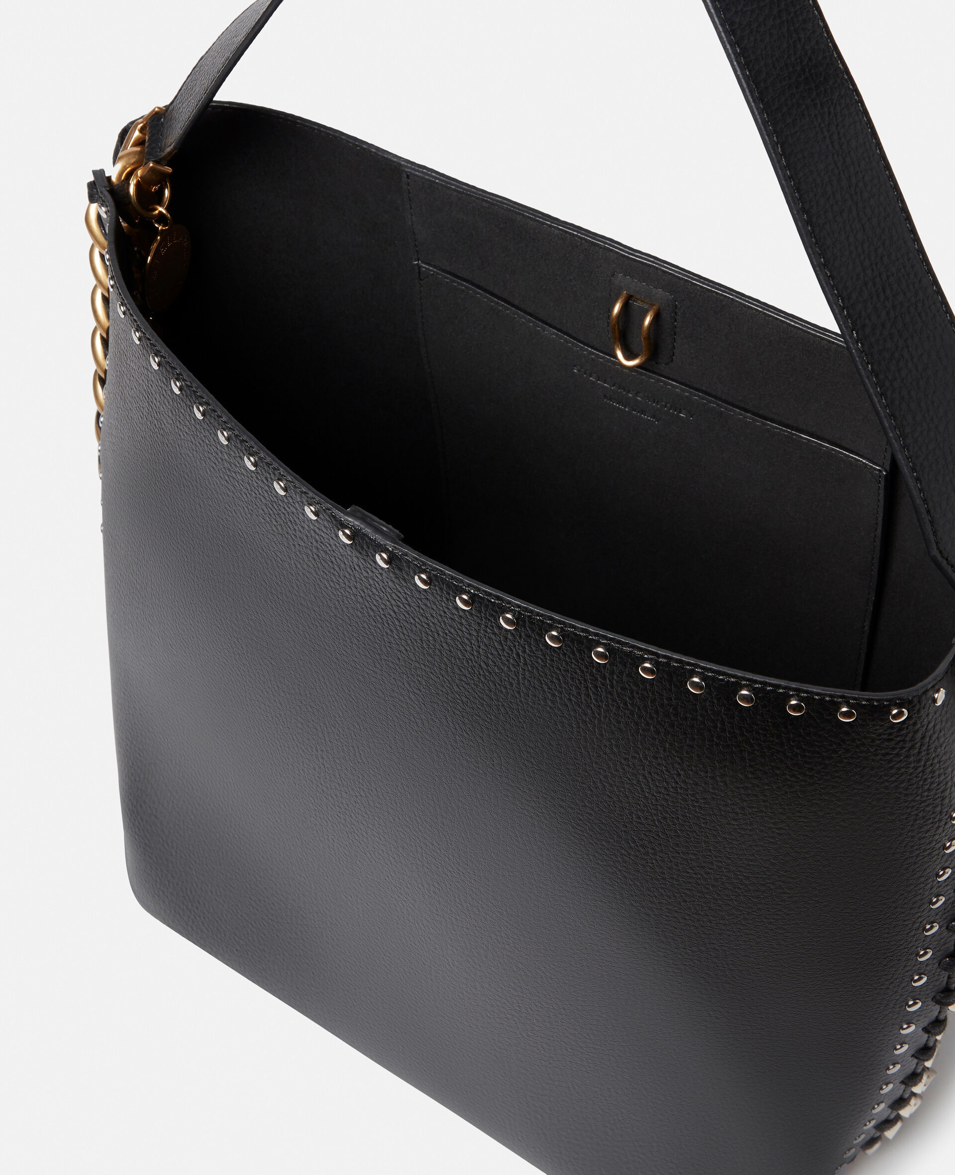 Stella Mccartney Frayme Stud-embellished Tote Bag In Black