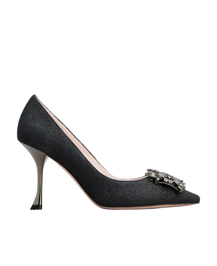 Roger Vivier Rv Bouquet Strass Buckle Pumps In Black