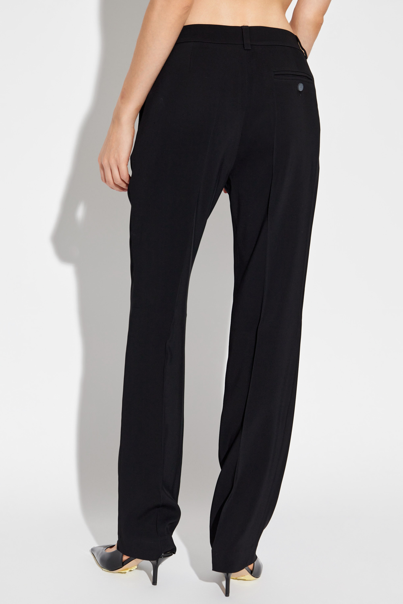 Shop Emporio Armani Slim-legged Tailored Trousers In Black