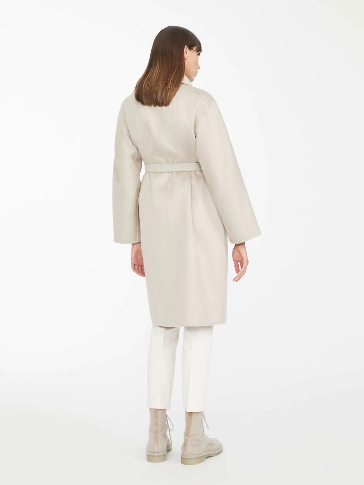 Shop Max Mara Lace-up Coat In Nude