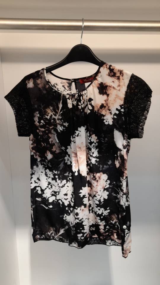 Max Mara Short-sleeved Blouse In Black
