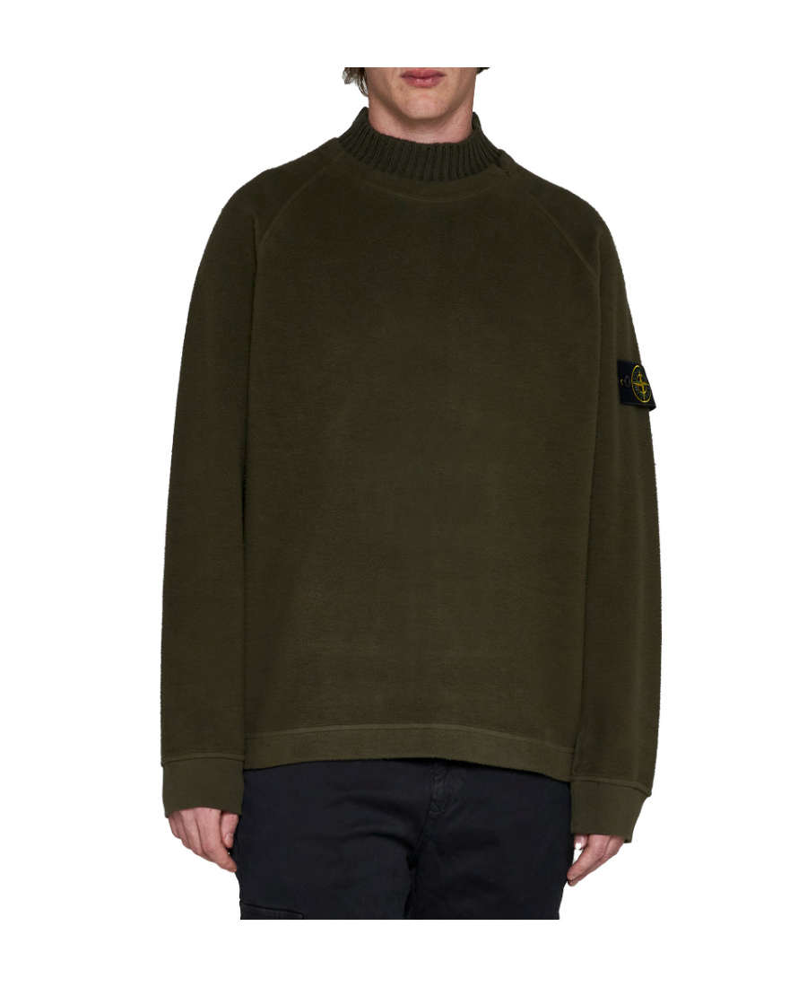 Stone Island Khaki 5100071 Light Rws Pure Wool Sweater In Green