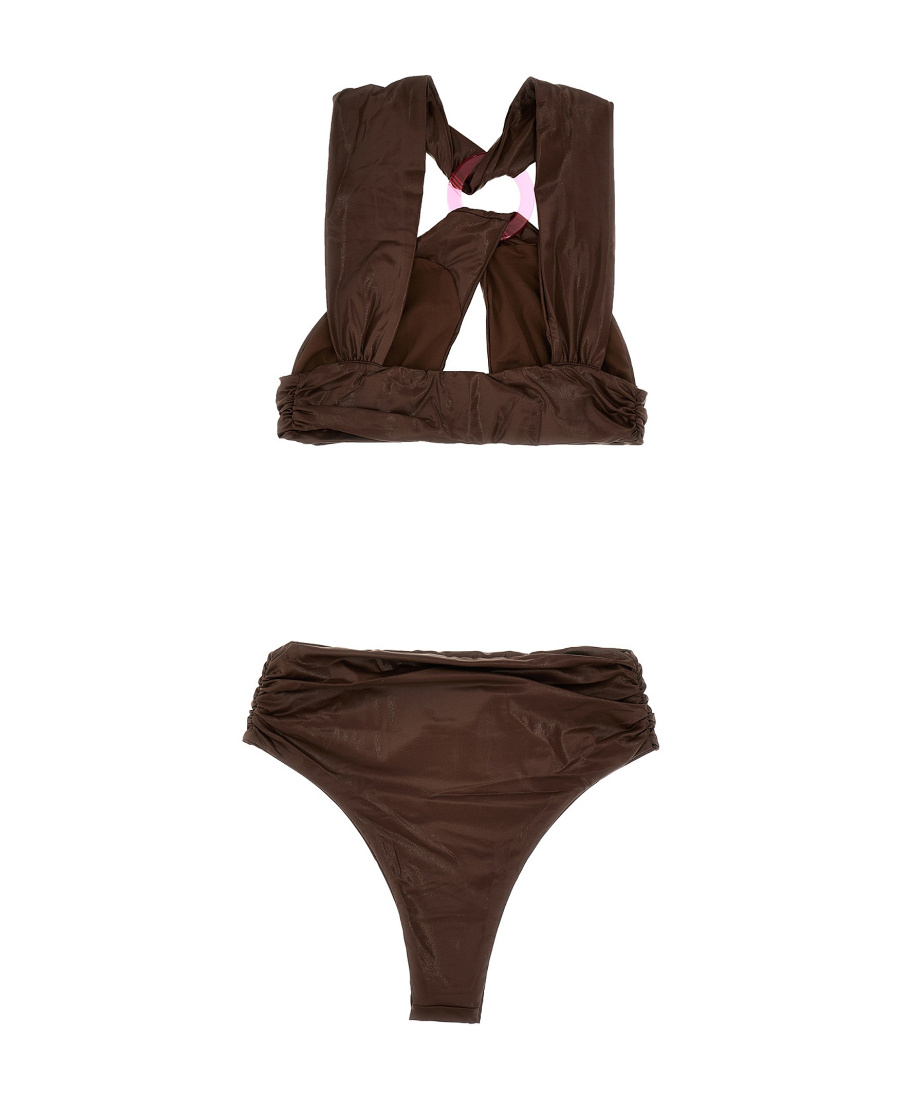 Attico Faux-leather Bikini Set In Red
