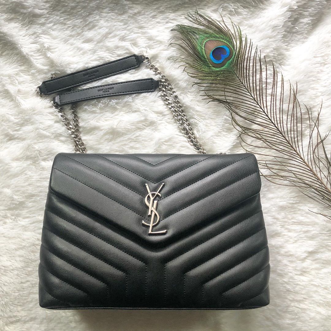 Saint Laurent Medium Loulou Quilted Shoulder Bag In Black