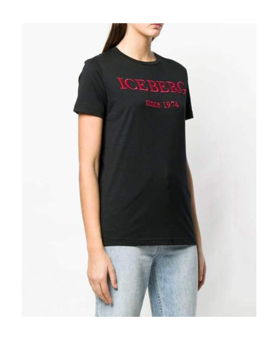Iceberg Logo Printed T-shirt In Black