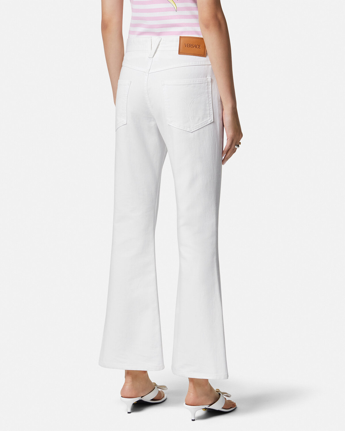Versace Medusa '95 Mid-rise Flared Jeans In White