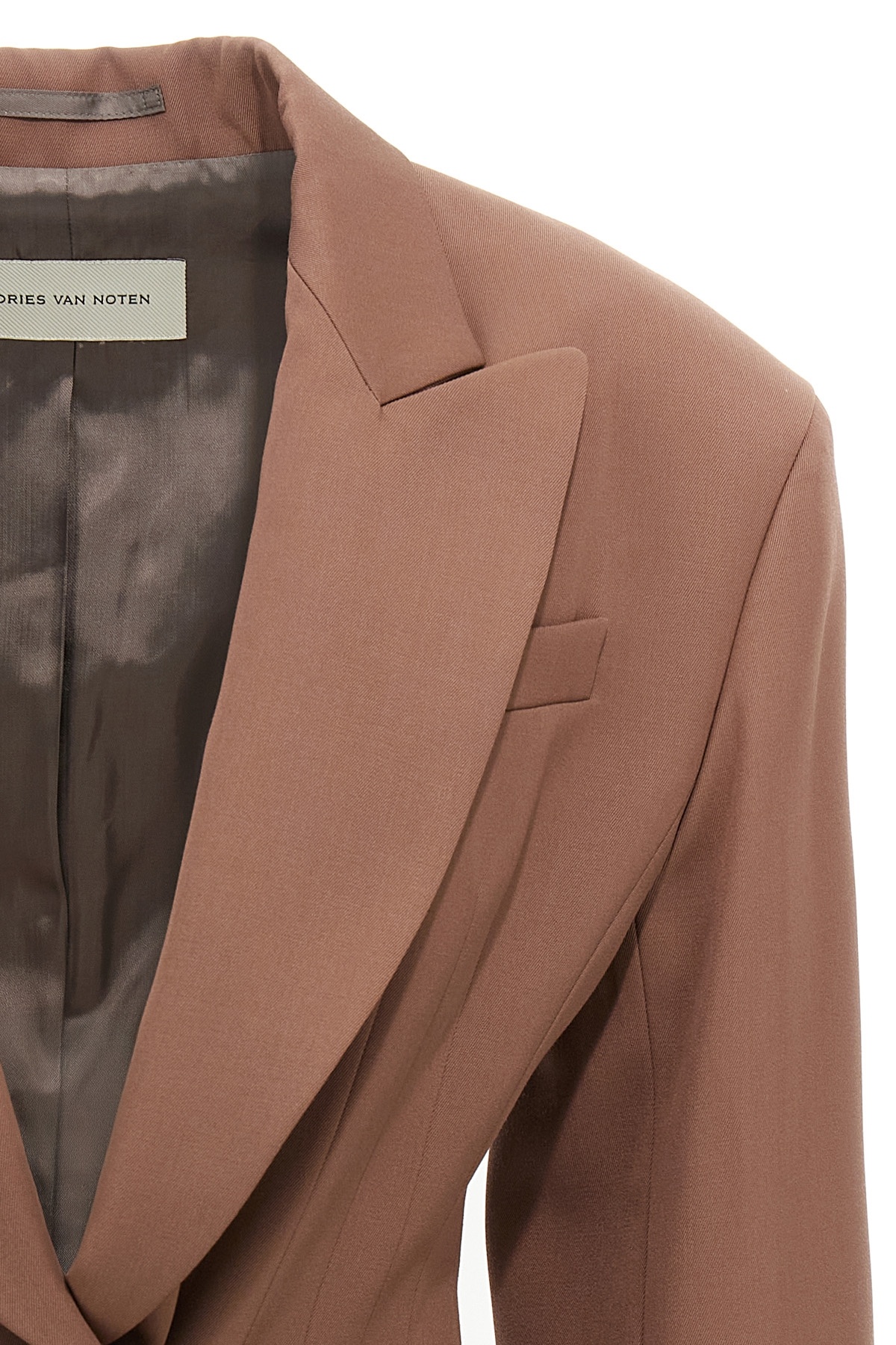 Dries Van Noten 'bohana' Blazer Single-breasted Back Vent In Brown