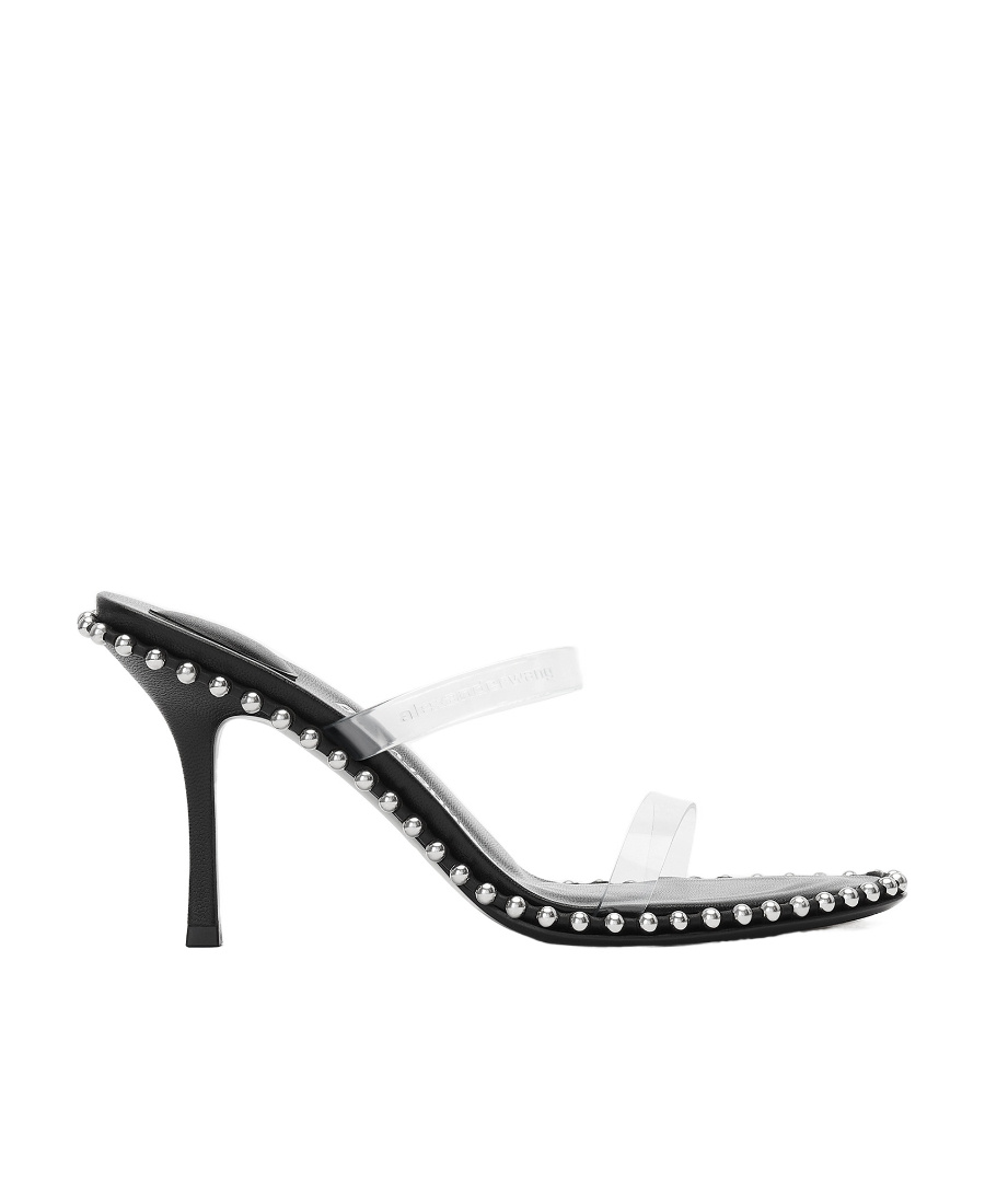 Alexander Wang Black Nova 85 Strappy Pvc Heeled Sandals