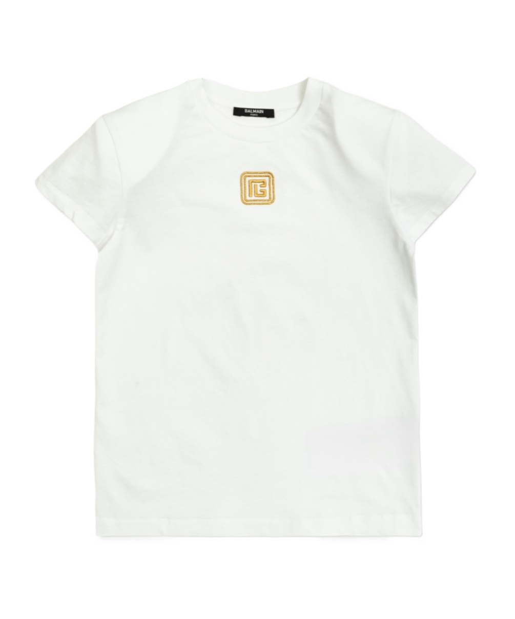 Shop Balmain Embroidered T-shirt In White