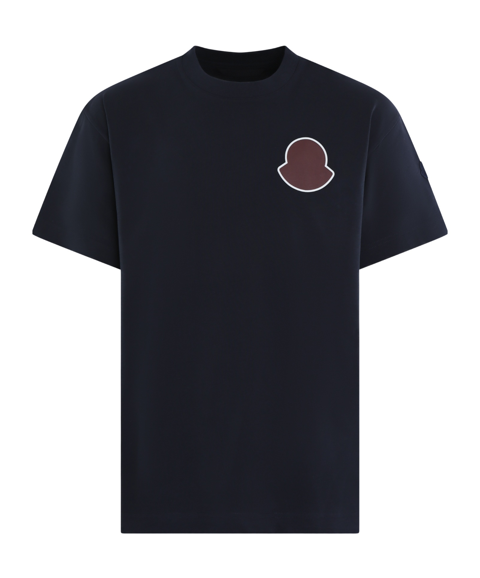 Moncler Round Neck Short Sleeve T-shirt In Navy Blue