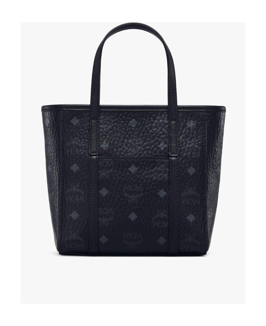 Mcm Small Logo-print Tote Bag In Black