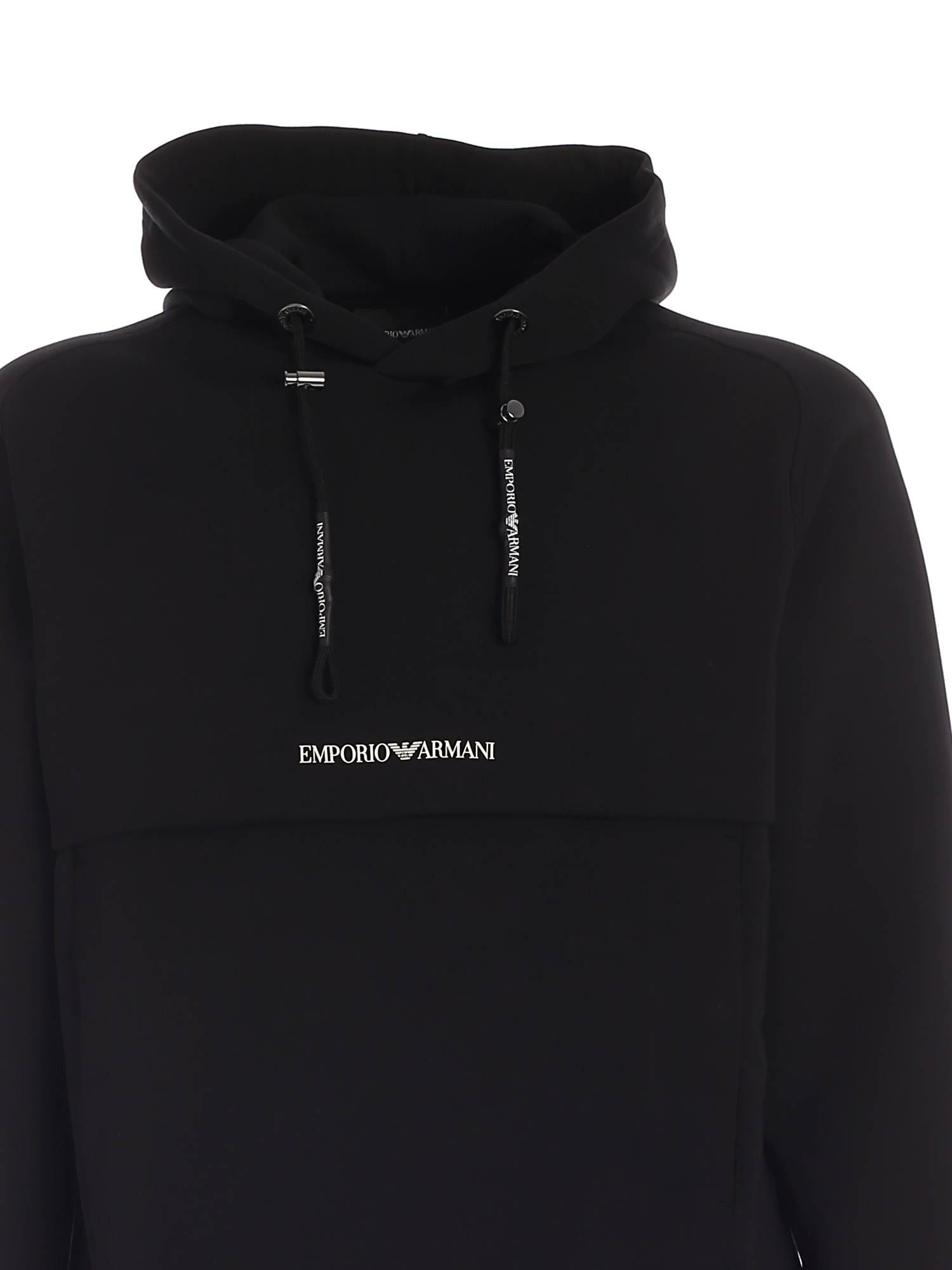 Emporio Armani Hoodie In Black