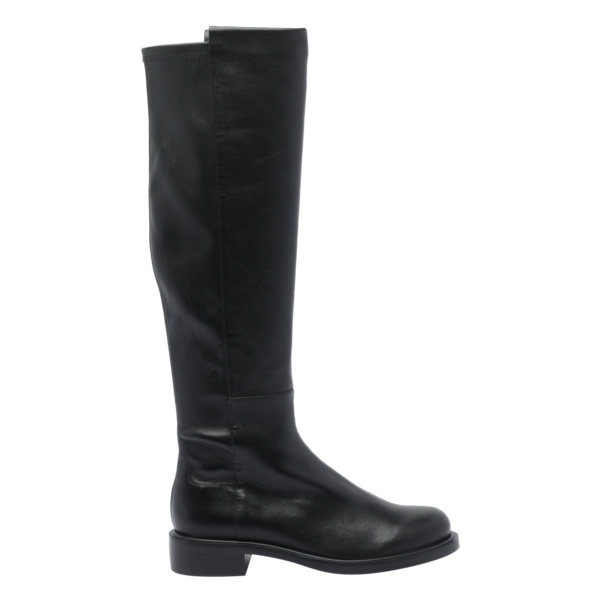 Stuart Weitzman High Leather Ankle Boots With Block Heel In Black