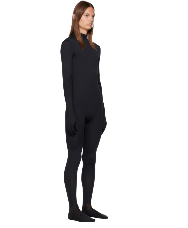 Vetements Mask-panel Skinny Jumpsuit In Black