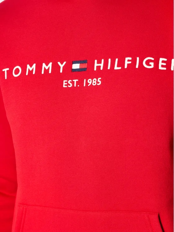 Tommy Hilfiger Embroidered Tommy Logo Hoodie In Red