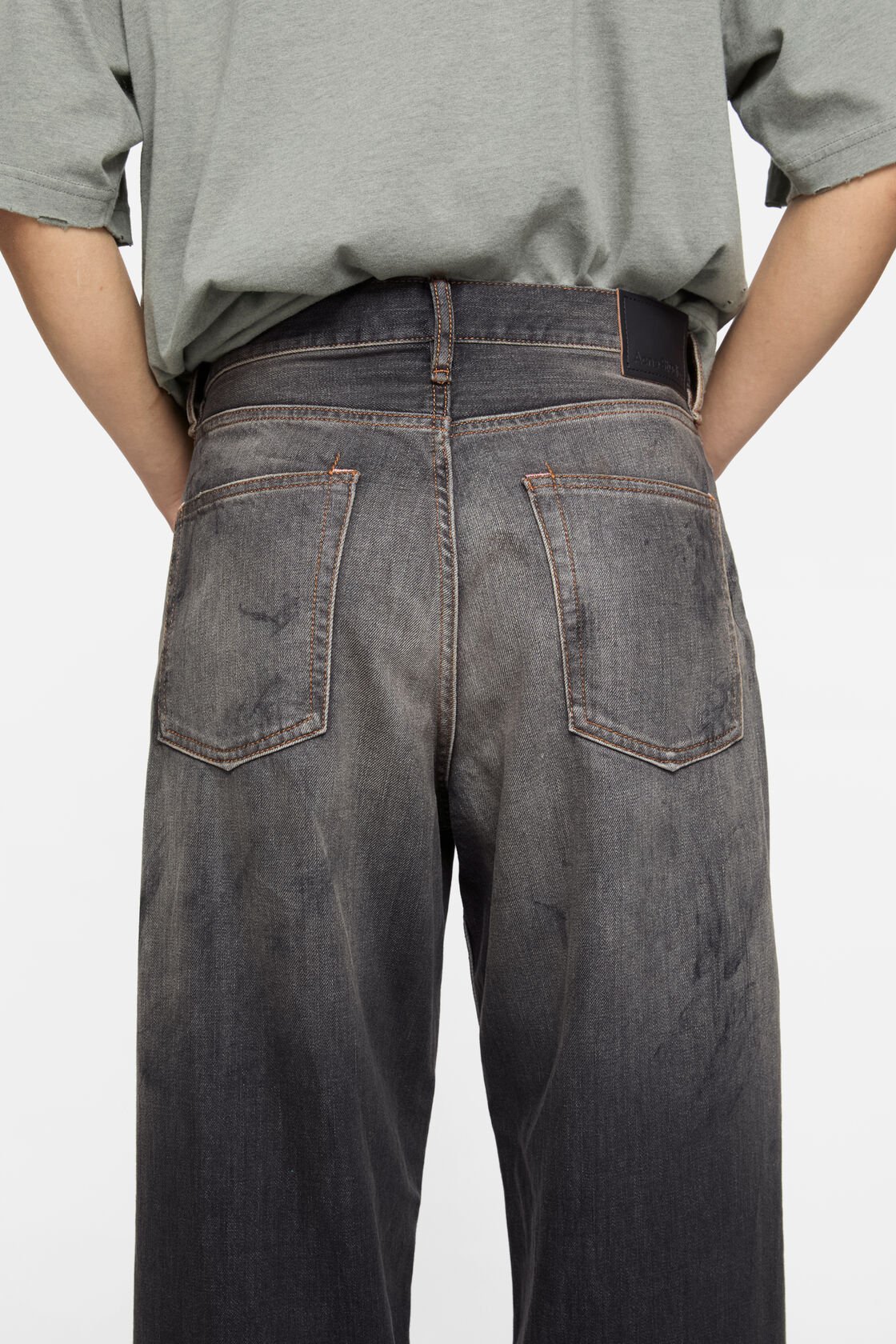 Acne Studios Denim Trousers With Belt Loops In Black