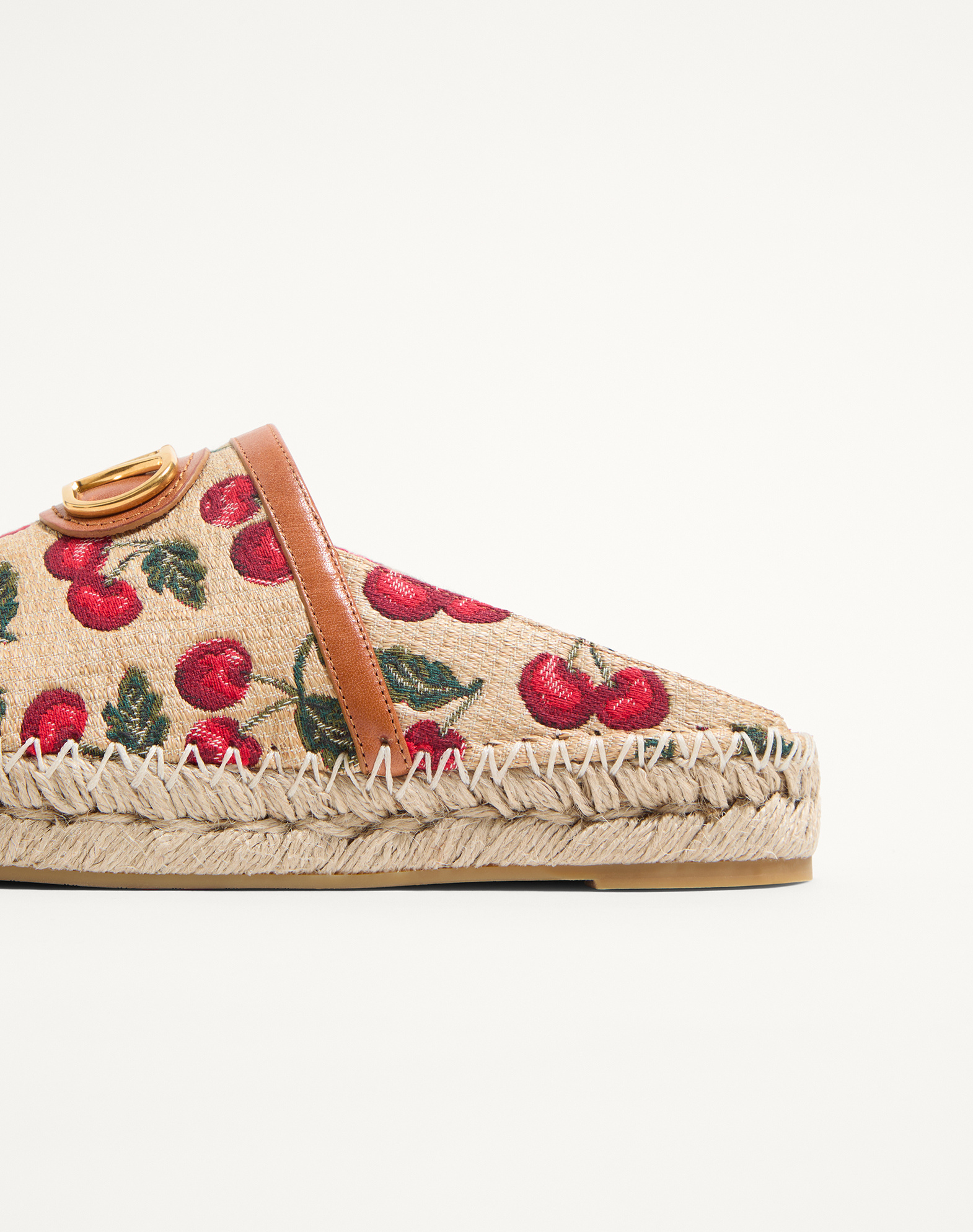 Valentino Cherryfic Leather-trim Espadrille In Multi