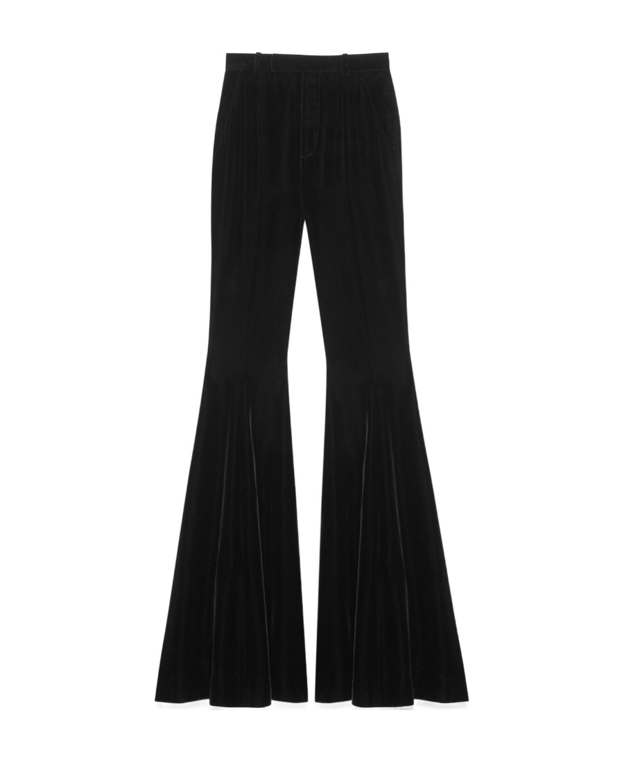 Saint Laurent High-waisted Flared Trousers In Black