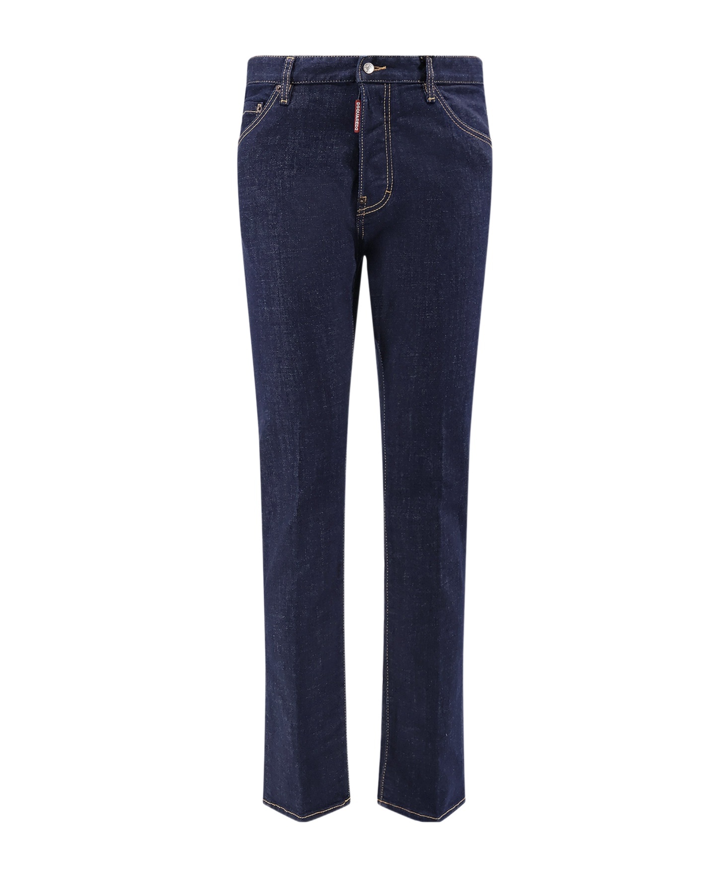 Dsquared2 Blue Jeans With Belt Loops And Logo Patch On The Rear In Denim Man