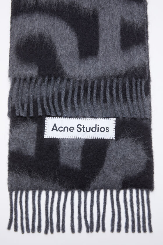 Shop Acne Studios Logo Scarf In Black