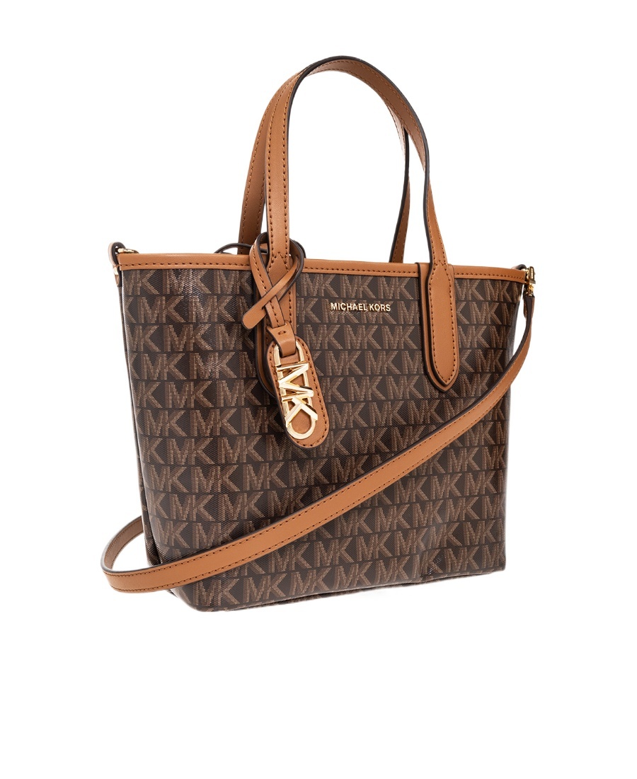 Michael Michael Kors Small Logo-print Canvas Tote Bag In Brown