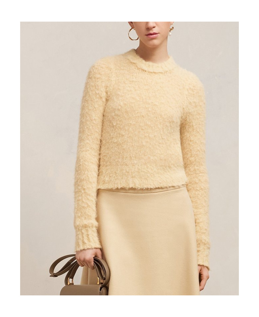Shop Ami Alexandre Mattiussi Ami Brushed Crewneck Knit Sweater In Yellow