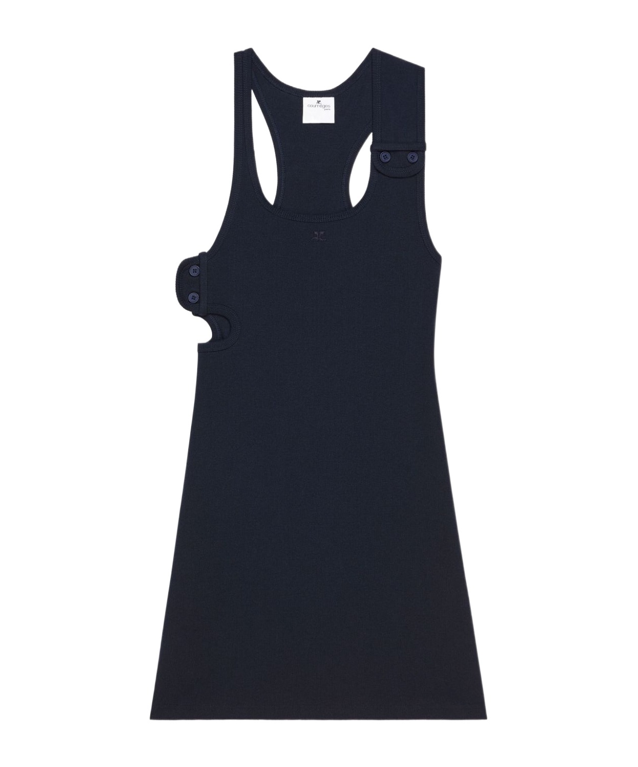 Courrèges Courreges Black Cotton Mini Dress In Black