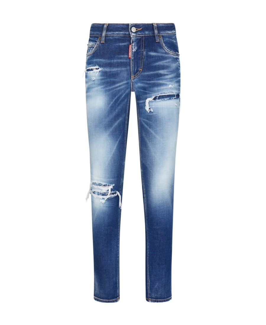 Dsquared2 Ripped Slim-leg Jeans In Blue