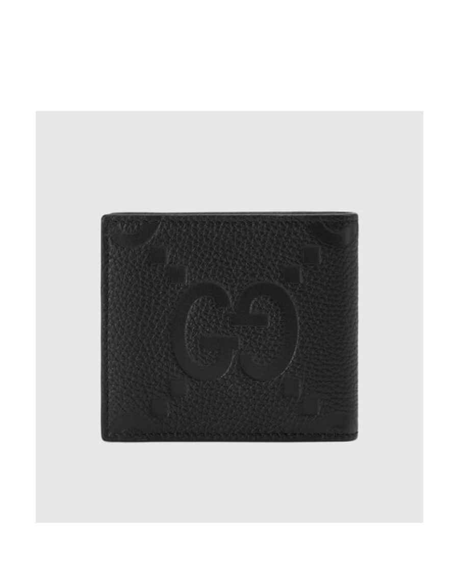 Gucci Jumbo Gg Leather Wallet In Black