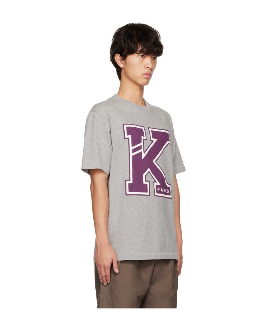 Kenzo Cotton Logo-print T-shirt In Gray