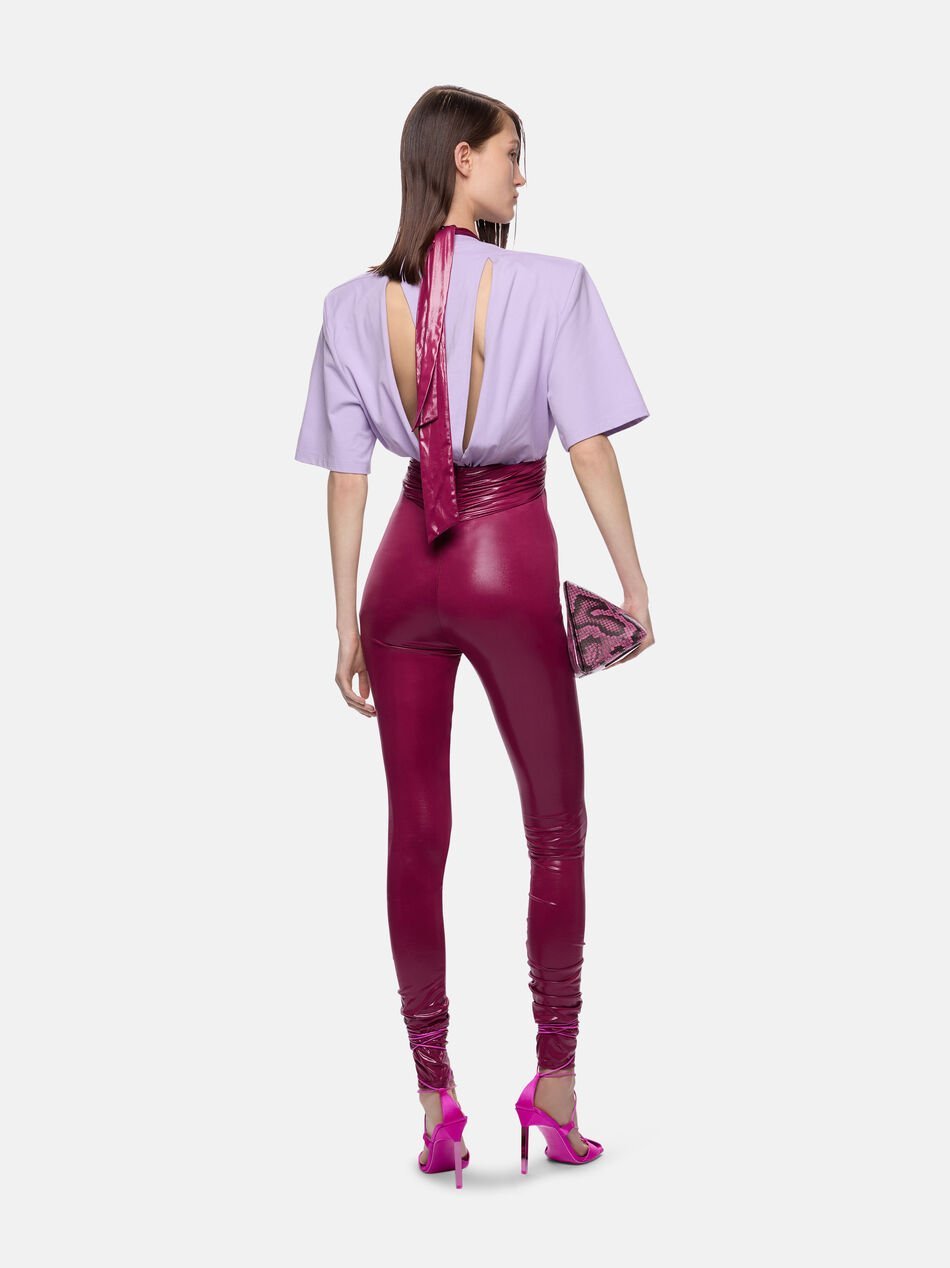 Shop Attico The  Neck-strap Leggings In Red