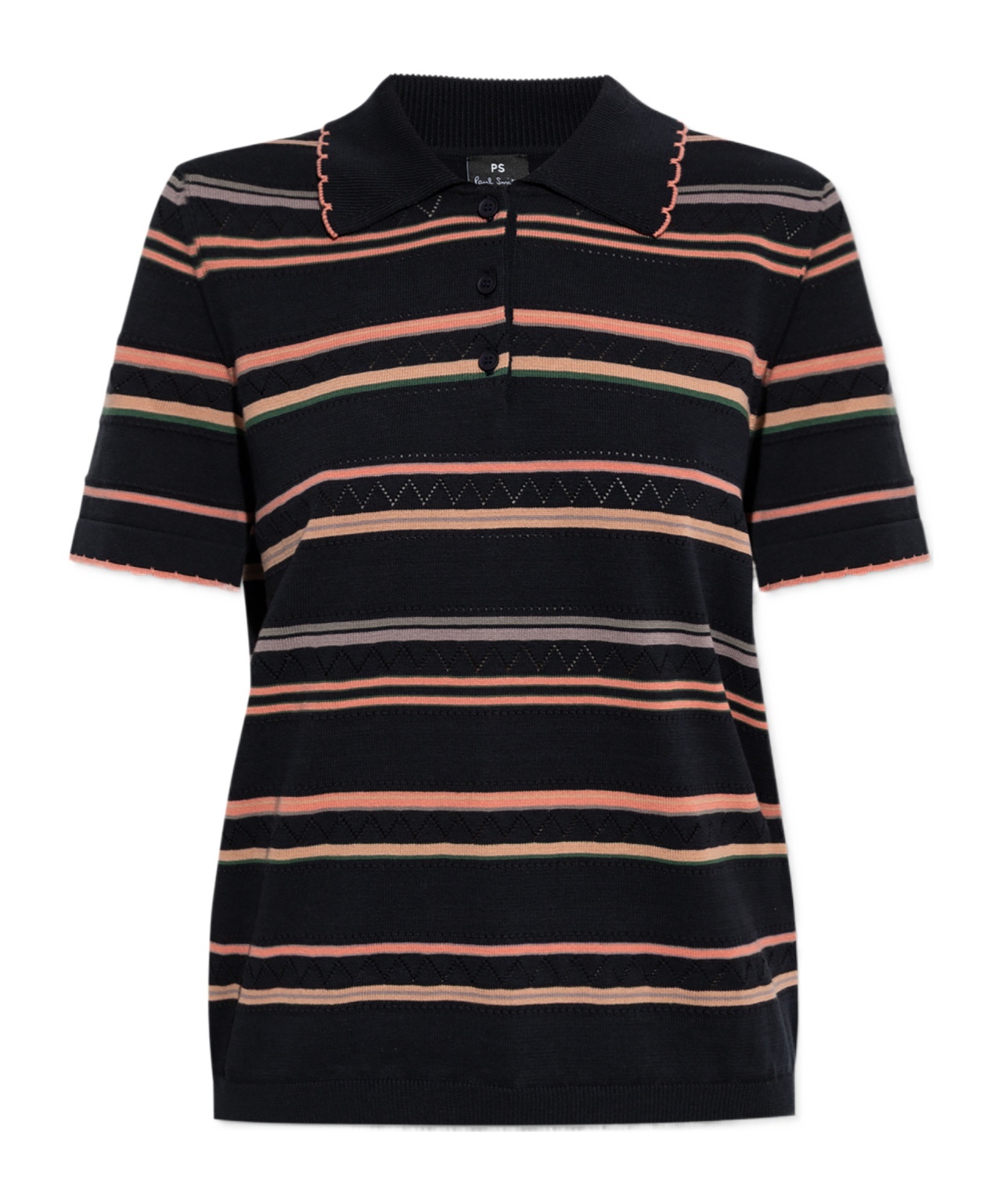 Ps By Paul Smith Ps Paul Smith Striped Knitted Polo Shirt