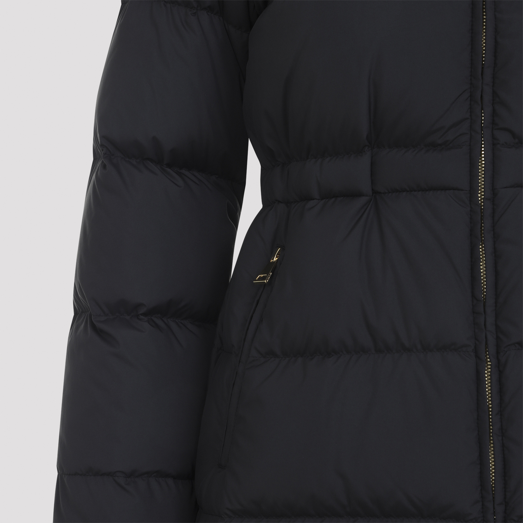 Moncler Quilted Jacket With High Collar And Pockets In Black